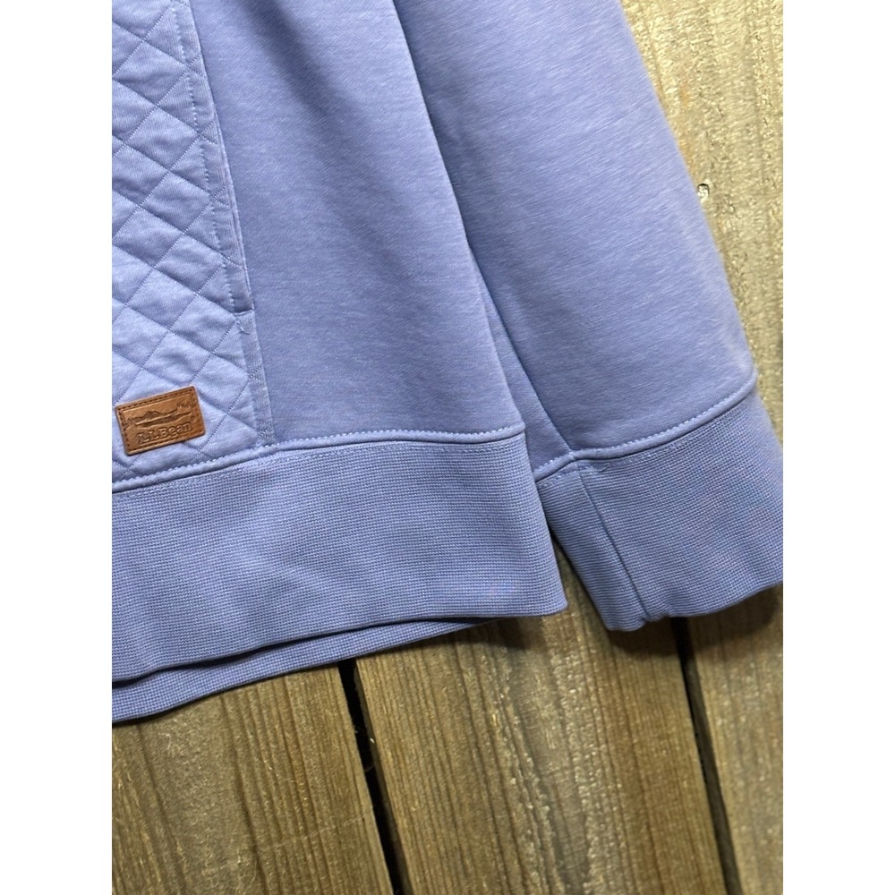 LL Bean Quilted Full Zip Sweatshirt Lavender Purple Mock Neck XL Tall 515668 - Picture 3 of 9